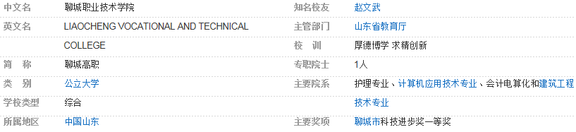 聊城职业技术学院介绍