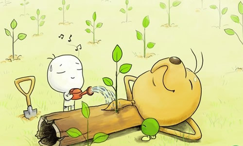 晋西北老人植树的事迹(人教版语文16课里的老